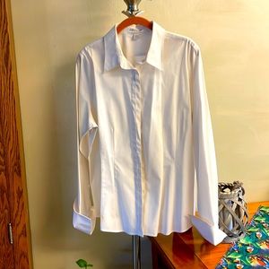 Coldwater Creek cream color blouse. Size L